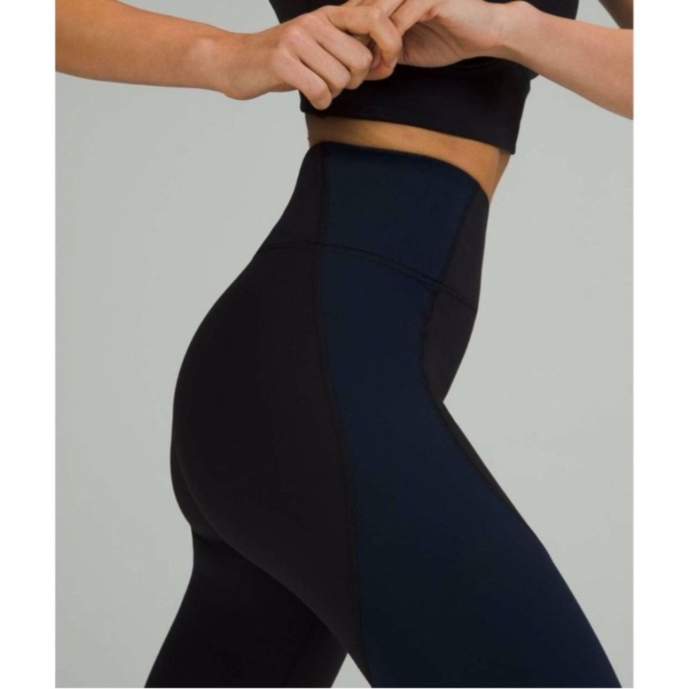 Lululemon Nulu Color Block High Rise Crop - Picture 2 of 11
